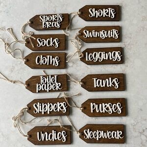 Set of 12 Wooden Tags